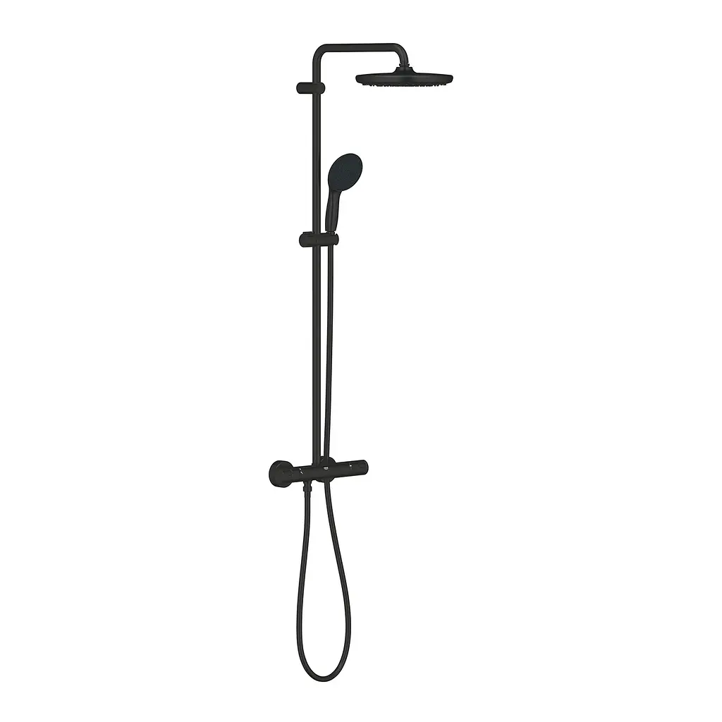 Душевая система термостатическая Grohe QuickFix Vitalio Start System 250 266772431, Черный матовый - фото 3
