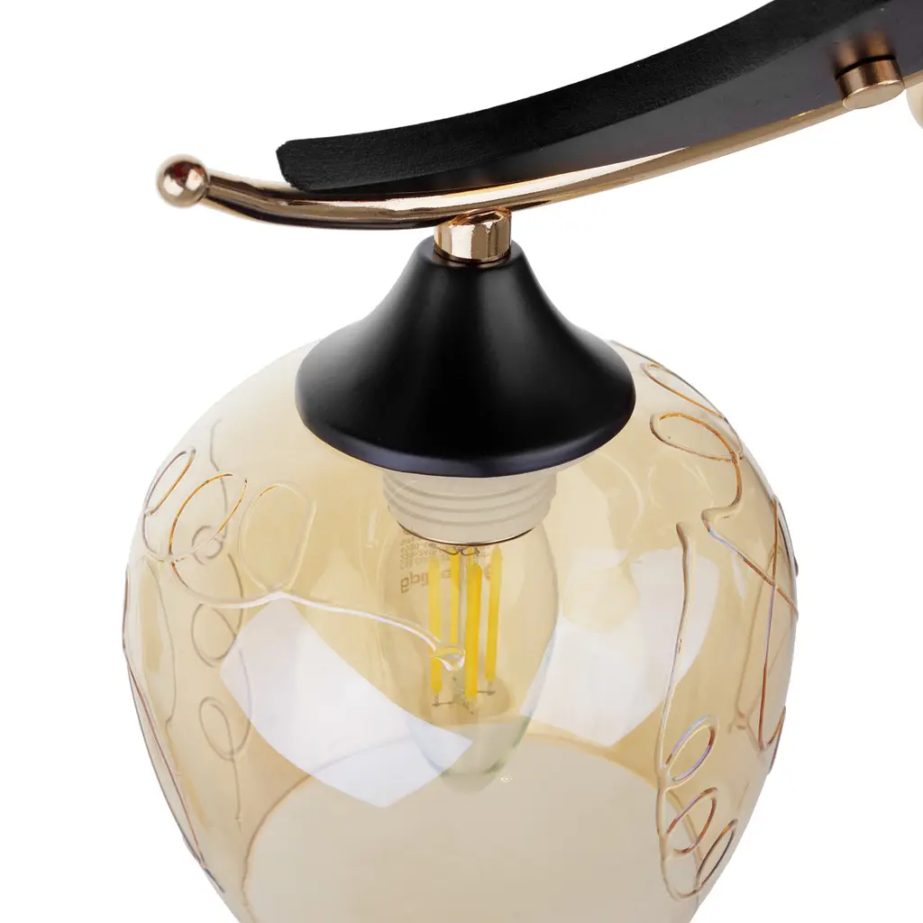 Люстра потолочная Brille в прихожую E27 60W BK (LK-703S/3) - фото 6