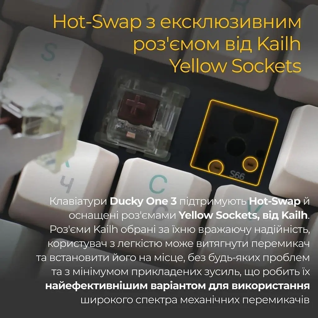 Клавіатура Ducky One 3 TKL Cherry MX Brown Matcha Cream UA (DKON2187-BUAPXМAEGGC1) - фото 4
