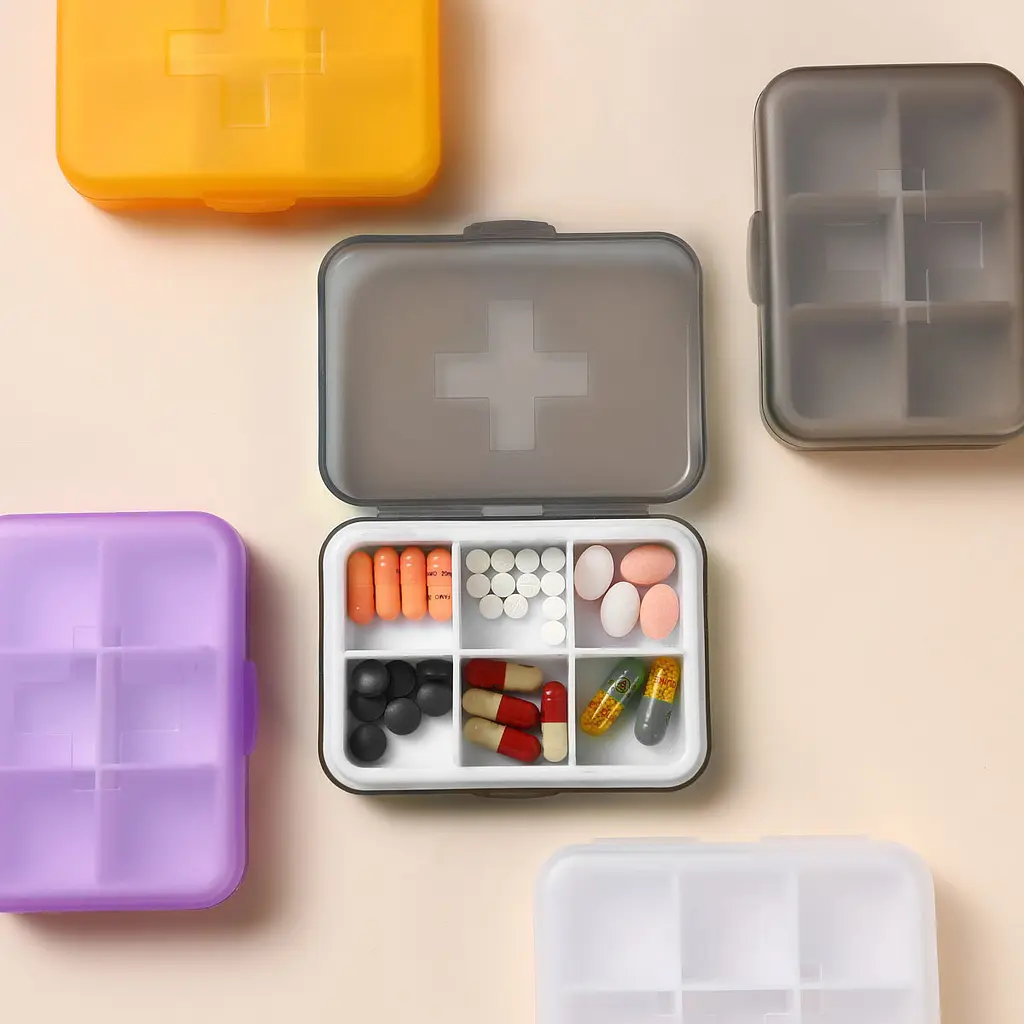 Органайзер для таблеток МВМ My Home на 6 відділень 92х65х22 мм чорний (PC-19BLACK) - фото 3