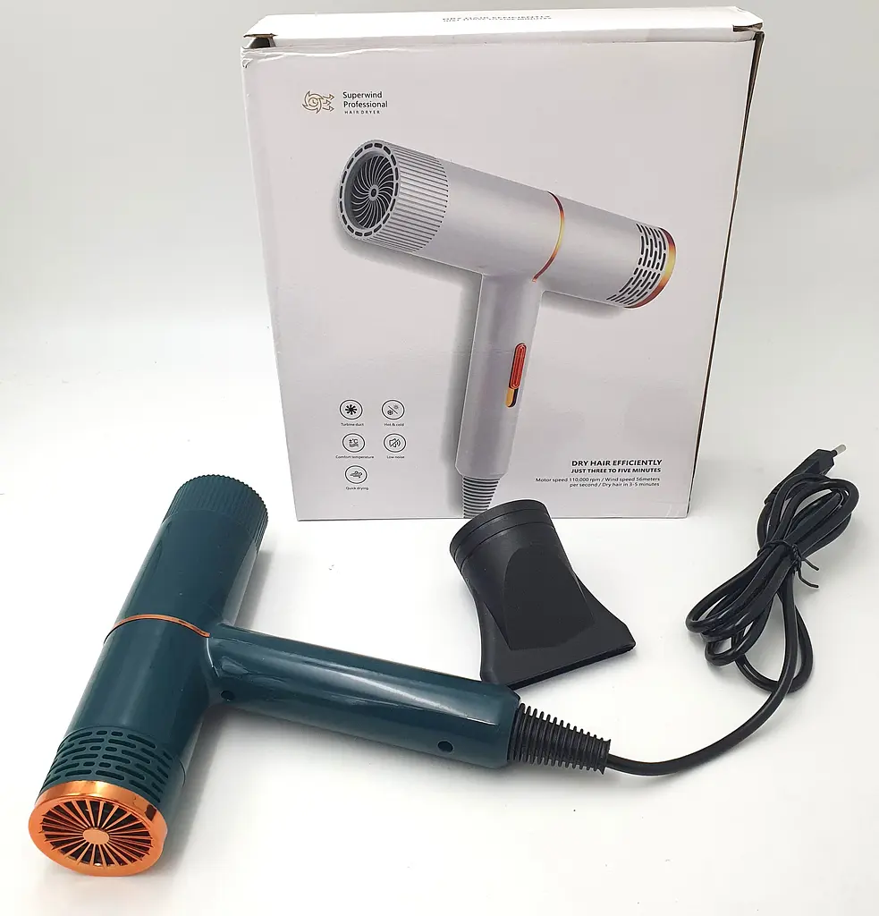 Розумний компактний фен з іонізацією Dry Hair Efficiently UKC MA03-56 зелений - фото 2