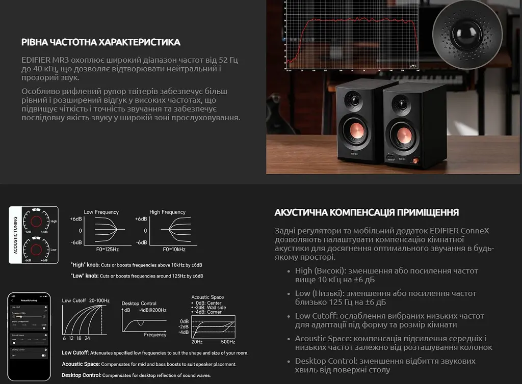 Активні студійні моніторні колонки Edifier MR-3 36W Black Bluetooth Hi-Res Audio - фото 7
