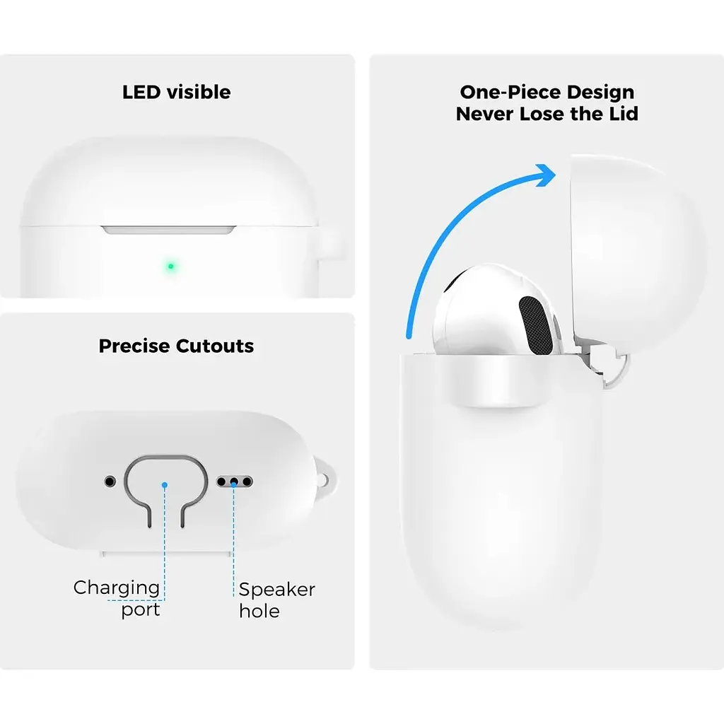 Чехол AhaStyle Colorful Silicone Case для AirPods 4 White [133818] - фото 3