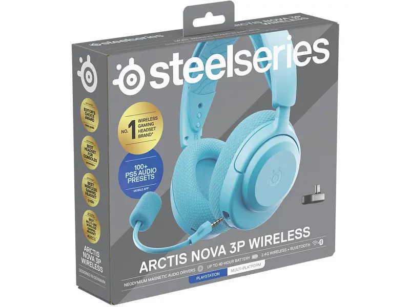 Ігрова гарнітура SteelSeries Arctis Nova 3P Wireless MultiPlatform Aqua (61688) - фото 5