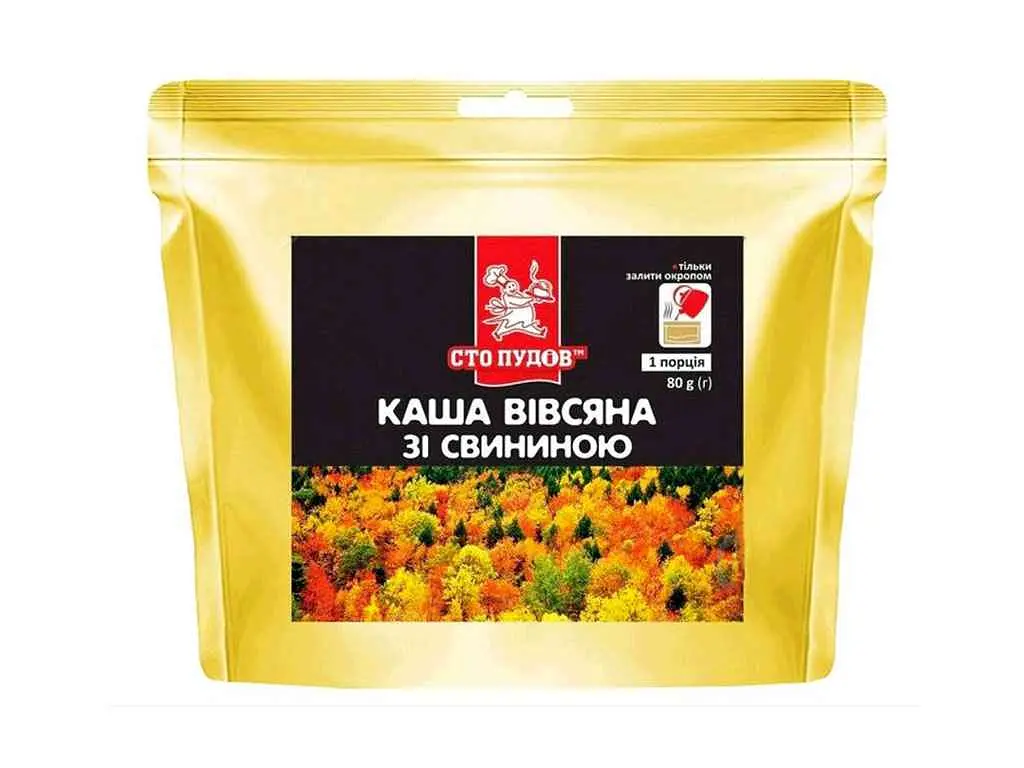 Каша вівсяна СТО ПУДІВ 80г зі свининою