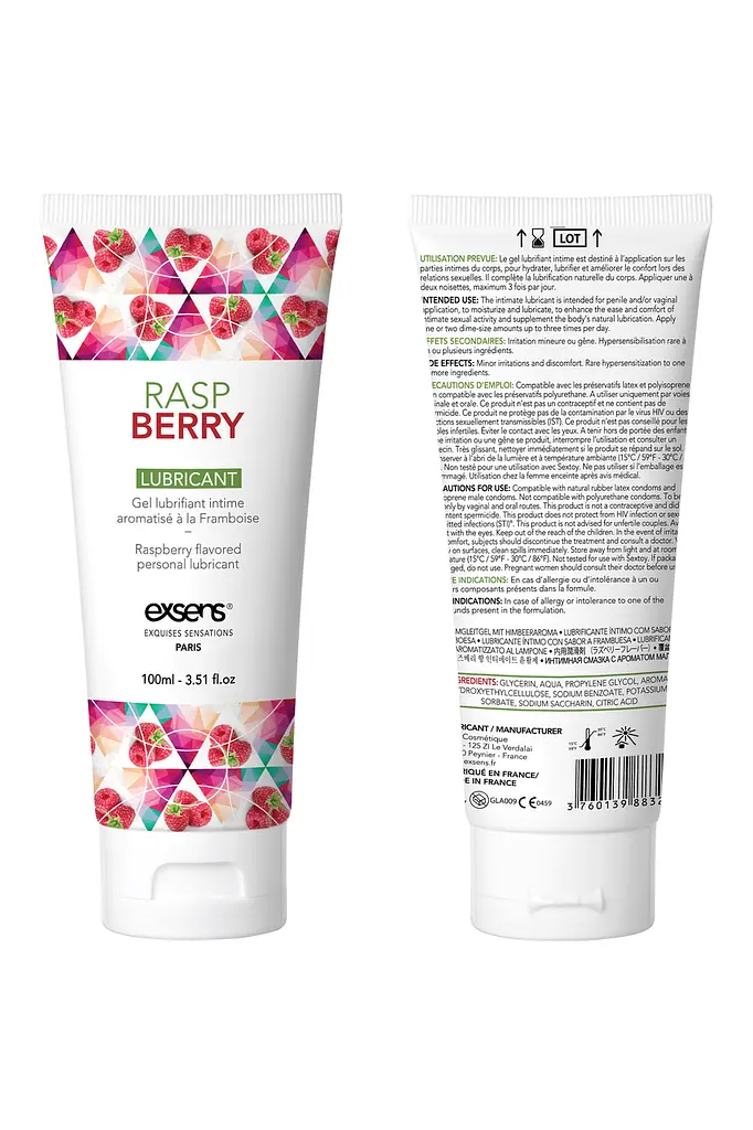 Їстівний лубрикант на водній основі Exsens Lubricant Raspberry 100 ml - фото 4
