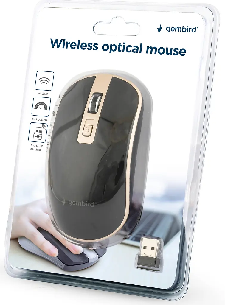 Мышь Gembird MUSW-4B-06-BG Wireless Black-Gold - фото 3