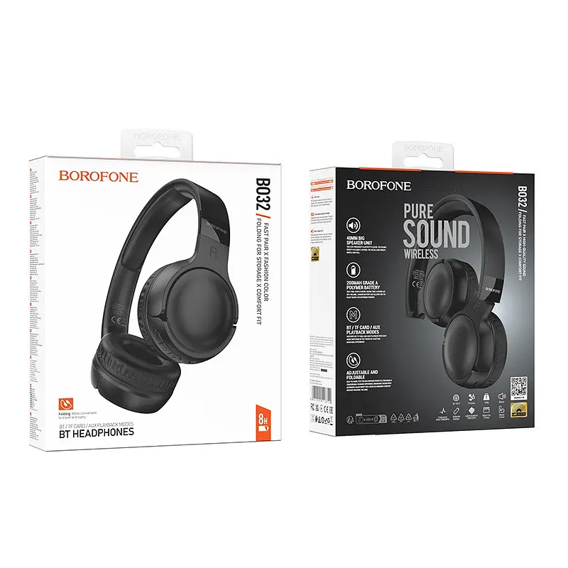 Бездротові накладні навушники BOROFONE BO32 Show BT headphones чорний - фото 2