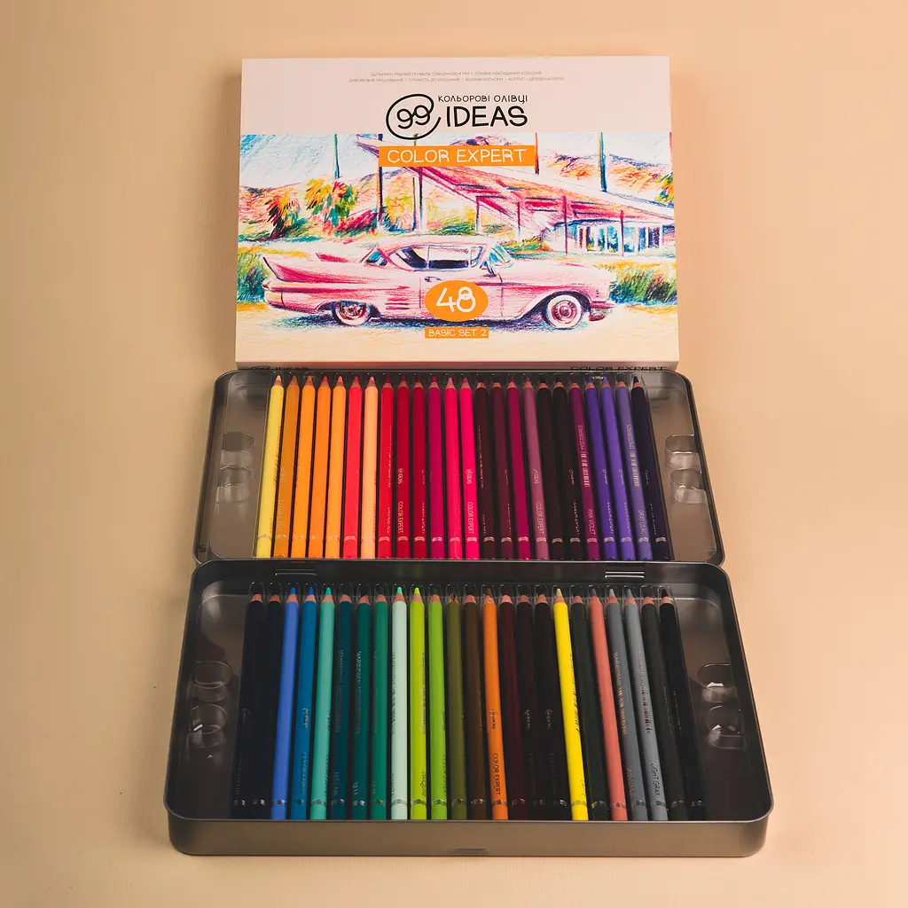 Набір олівців кольорових 99IDEAS "Color Expert" 48 кольорів, Basic, металева коробка, 99CE-48BAS2 - фото 4