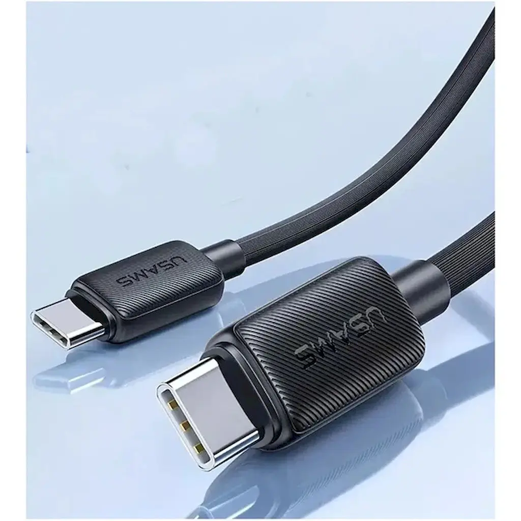 Дріт для зарядки та передачі данних Usams Type-C до Type-C 60W 2м, чорного кольру - фото 4