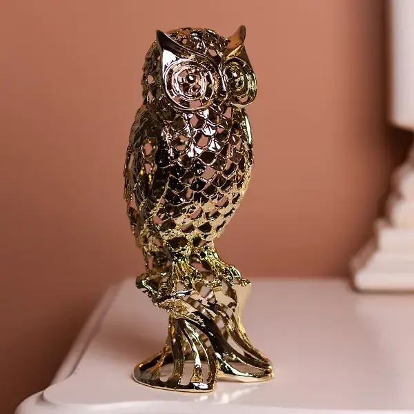 Декоративна фігурка Yiwu Eagle-owl 12х11х28 см металева статуетка колекційна для дому декор на камін HP-7-15 - фото 2
