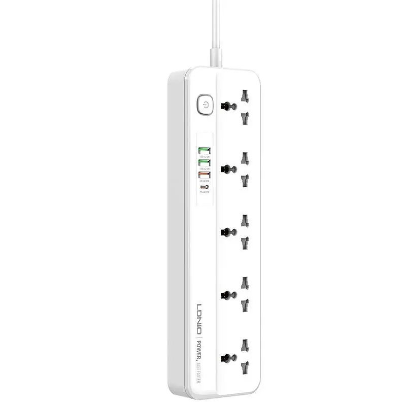 Мережевий продовжувач-фільтр LDNIO SC5415 (5 х розеток 3 х USB 1 х Type-C) - фото 2