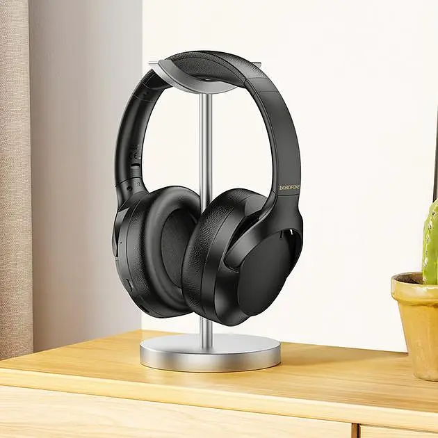 Беспроводные наушники Borofone BO31 Prestige active noise reduction BT headphones, BT5.4, ANC, AUX, BT, 400mAh, 38h Max, black - фото 4