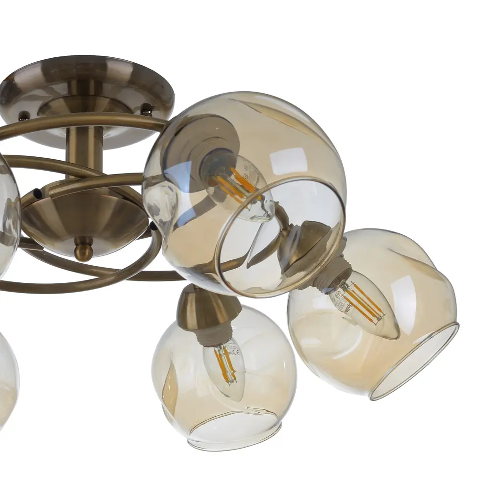 Люстра потолочная Brille в спальню E27 60W AB (LK-683C/6) - фото 3