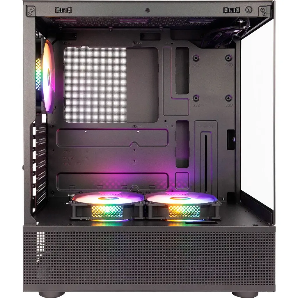 Корпус 1stPlayer Mi7-A-BK-2F7R-1F7 Black [134422] - фото 2