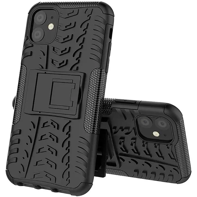 Чохол-накладка Toto Dazzle Kickstand 2 in 1 Case Apple iPhone 11 Black - фото 7