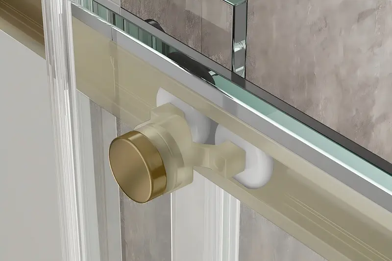 Душова кабіна без піддону Koer SR SC03-90x90x200-TR-12 прозоре скло Easy Clean 6 мм, матове з KR5358, Універсальна, прозорий, золотий - фото 3