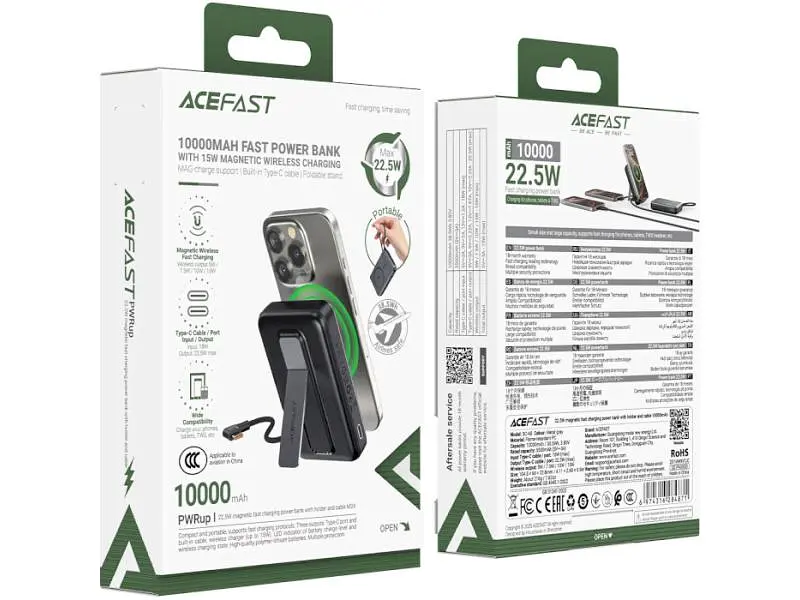 Зовнішній акумулятор (Power Bank) Acefast M24-10000 10000mAh Metal Gray - фото 8