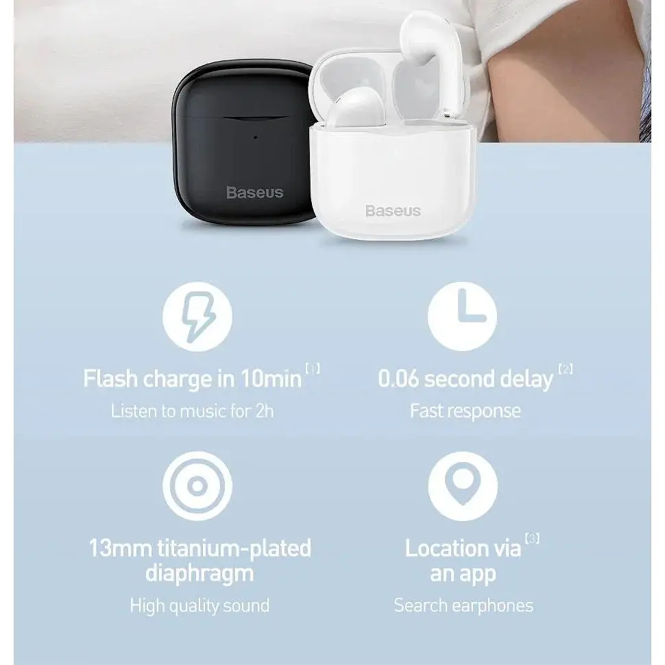 Беспроводные наушники Baseus Bowie E3 NGTW080002 белые - фото 5