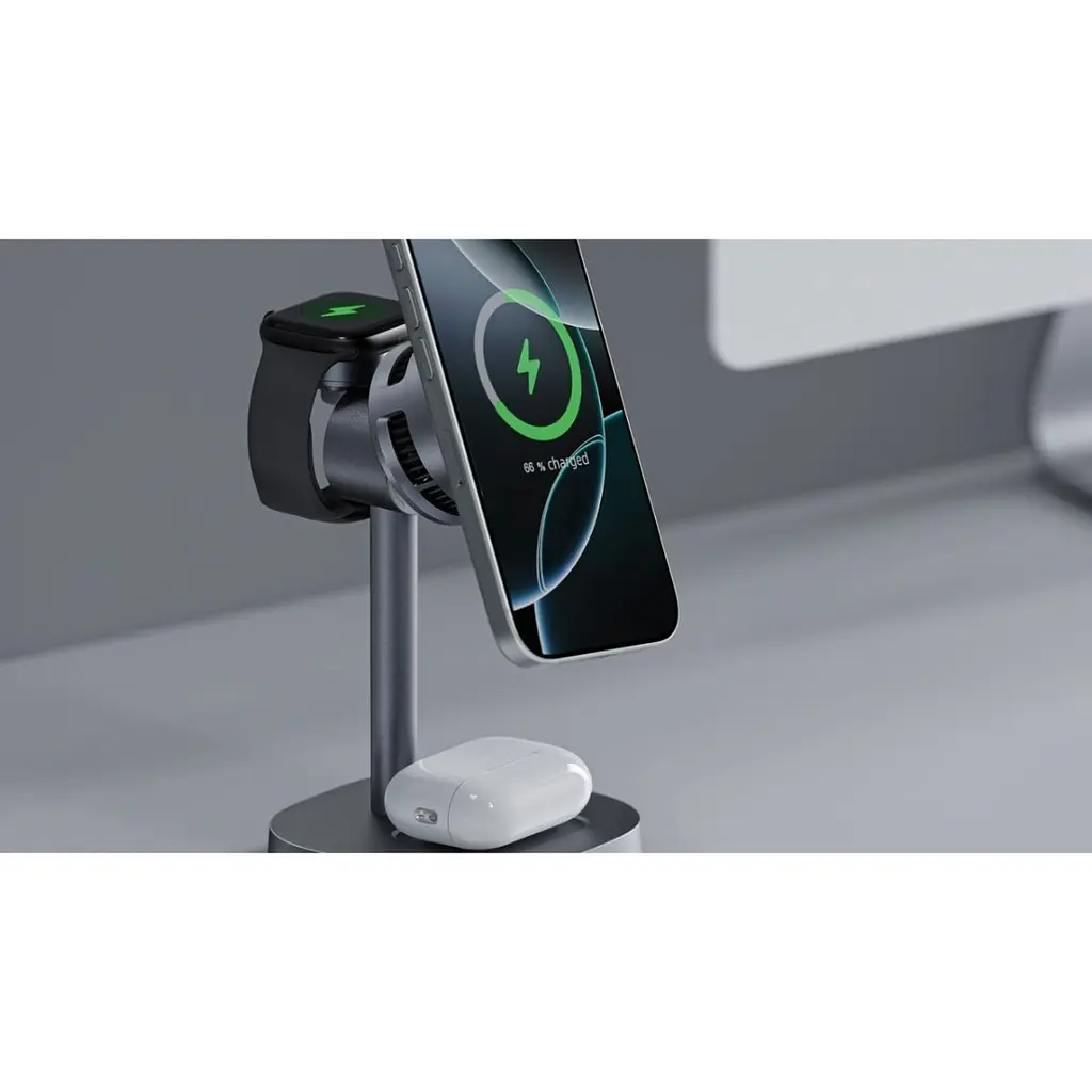 Бездротовий зарядний пристрій Senteo D2 Navi Stand 3in1 Black [169187] - фото 2