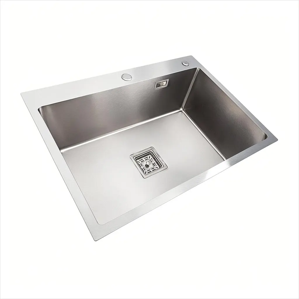 Кухонная мойка Platinum Handmade HSB из нержавеющей стали 3 мм прямоугольная 70x50x23 см (SP000037022) - фото 3