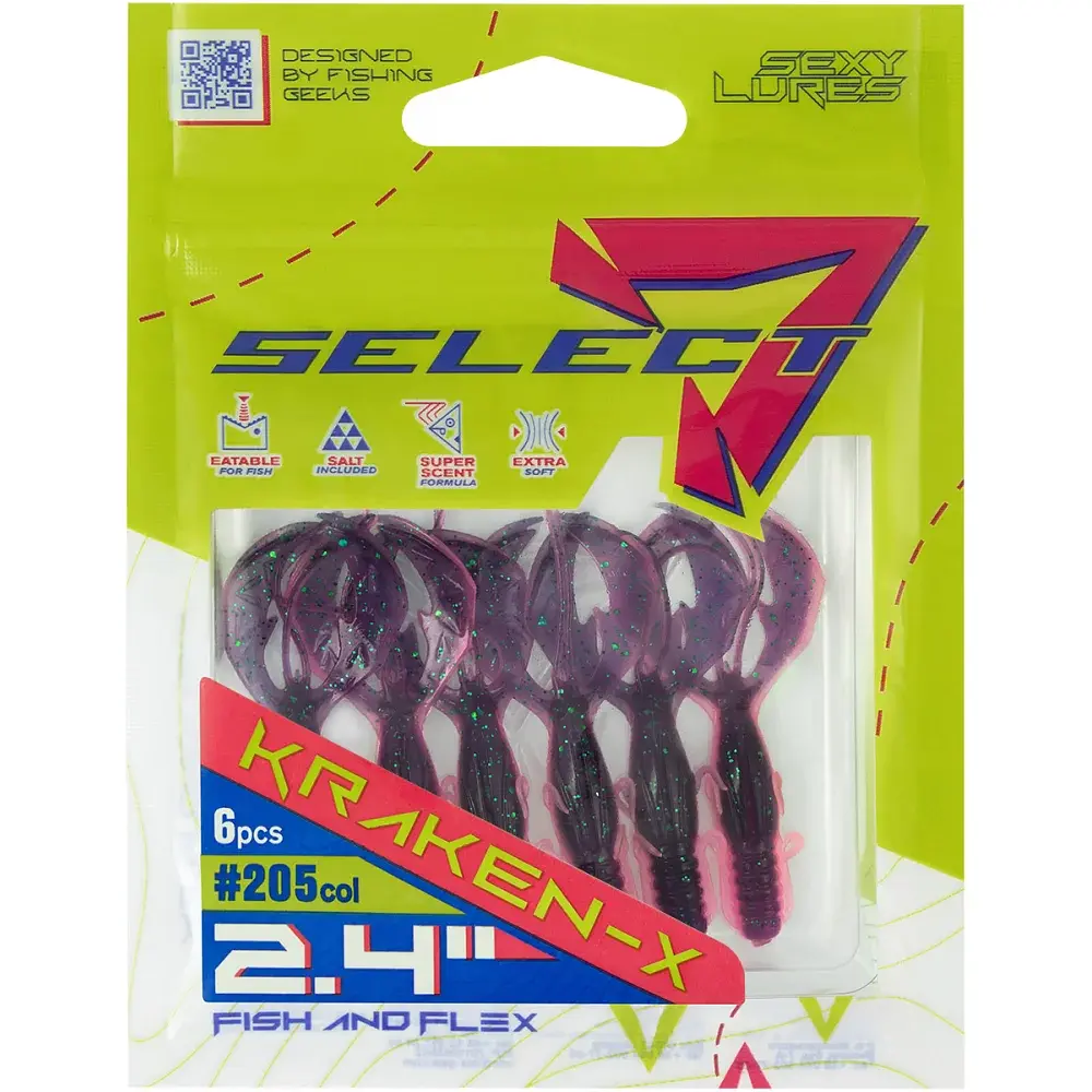 Силікон Select Kraken-X SE 2.4" 205 (6 шт/уп) - фото 2