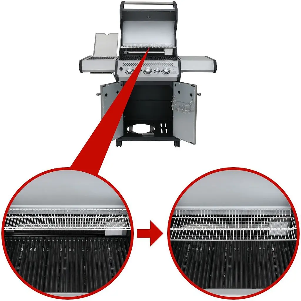 Газовый гриль Santos S-318 Black с боковой и задней горелкой черный (900273) - фото 13