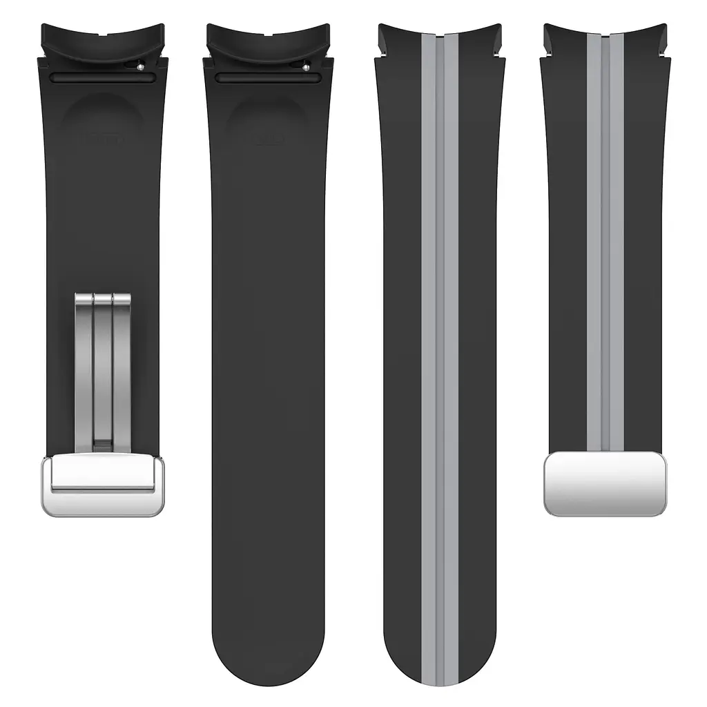 Ремінець для Samsung Galaxy Watch 4 44mm - чорно-сірий ширина кріплення 20мм силікон Watchbands Cls-line (W16-5WB10281110) - фото 3