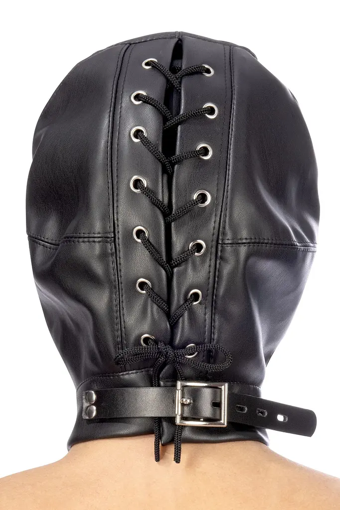 Капюшон для БДСМ Fetish Tentation BDSM hood in leatherette with removable mask із маскою що знімається - фото 2