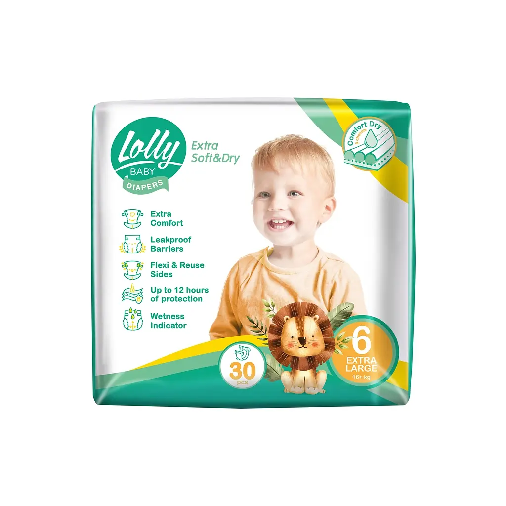 Підгузки Lolly Soft Extra Large 6 16+ кг 30 шт (4820174981280)