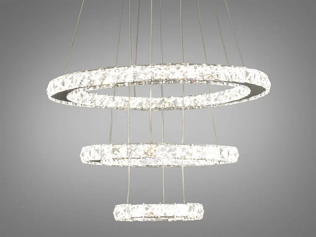 Кришталева світлодіодна LED люстра для високих стель Diasha 7201-6AS - фото 4
