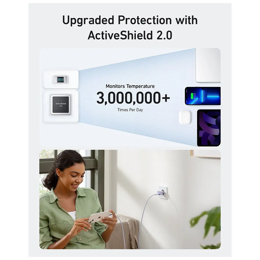 Зарядний пристрій Anker USB-C PD 30 Вт PowerPort 511 Nano III білий (A2147G21) - фото 3