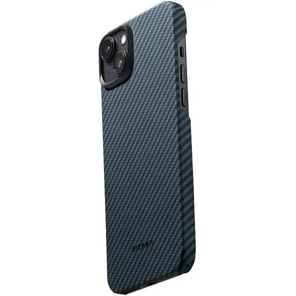 Чехол-накладка Pitaka MagEZ Case 4 Twill 1500D Black/Blue для iPhone 15 (KI1508) - фото 2