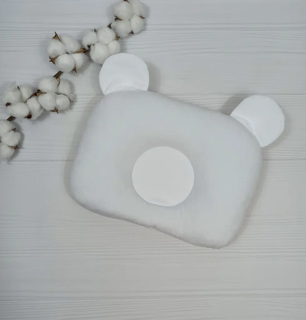 Дитяча ортопедична подушка 24×32 для новонароджених a.l.babybox Корони Білий - фото 2