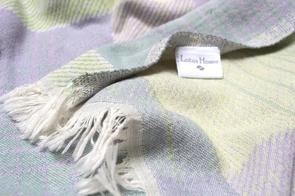 Покрывало Lotus Home - Checked Madras зеленый 190x225 - фото 4