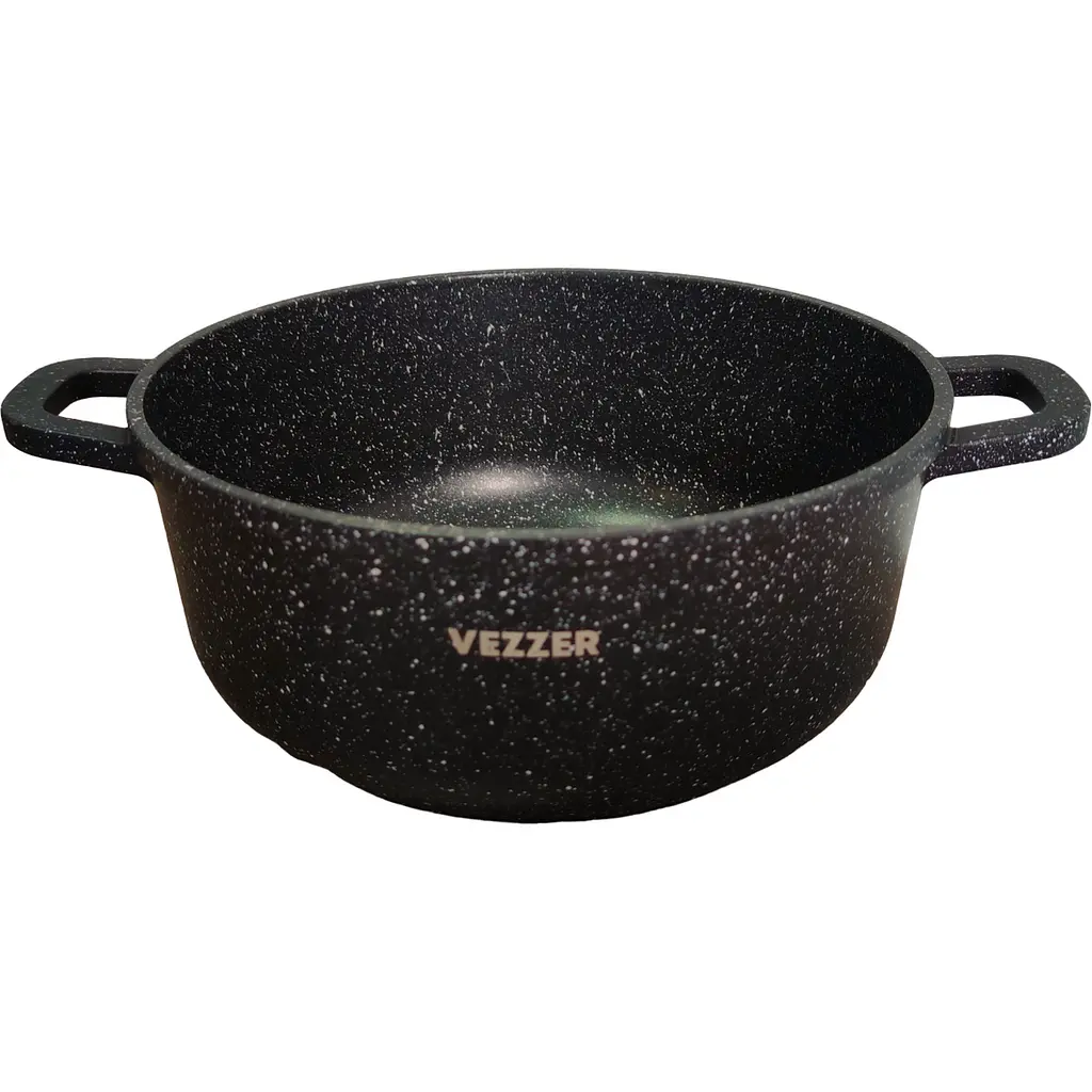 Каструля Vezzer з кришкою та силіконовими накладками на ручки 22 см 3.5 л чорна (VZ8005) - фото 2