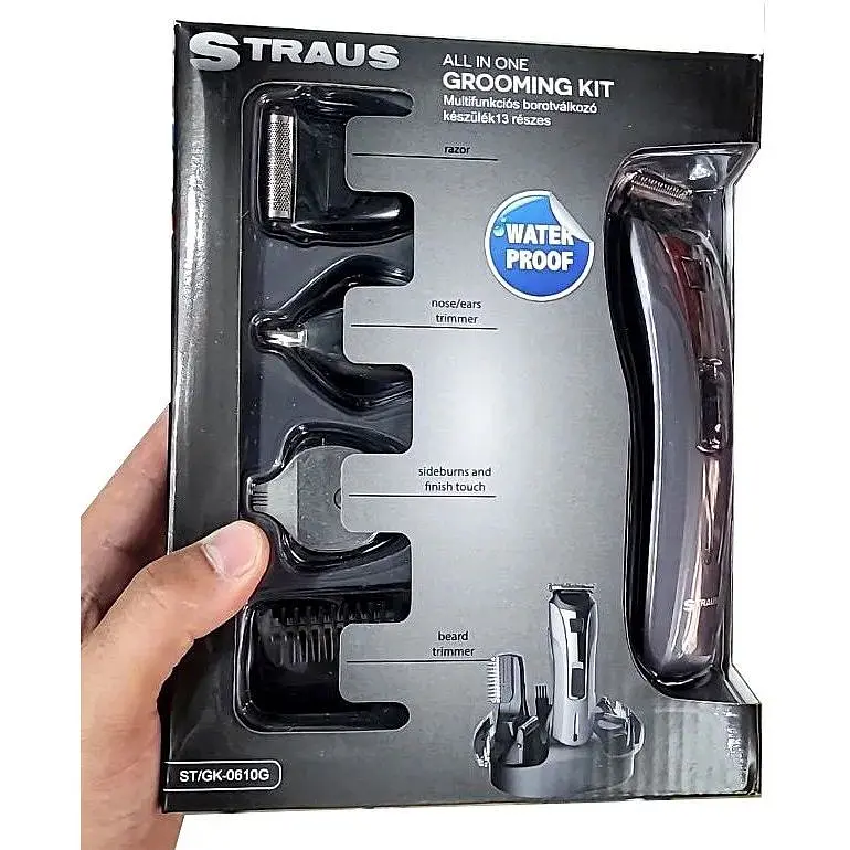 Универсальный аккумуляторный триммер Straus ST/GK-0610G 13 в 1 машинка для стрижки волос бороды Серый - фото 3
