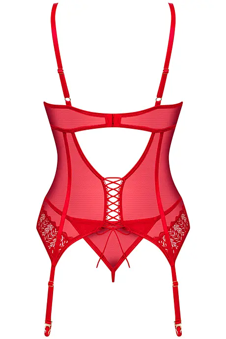 Комплект Obsessive Ingridia corset (Червоний, XS/S) Obsessive 100415; SO9028 96959 - фото 6