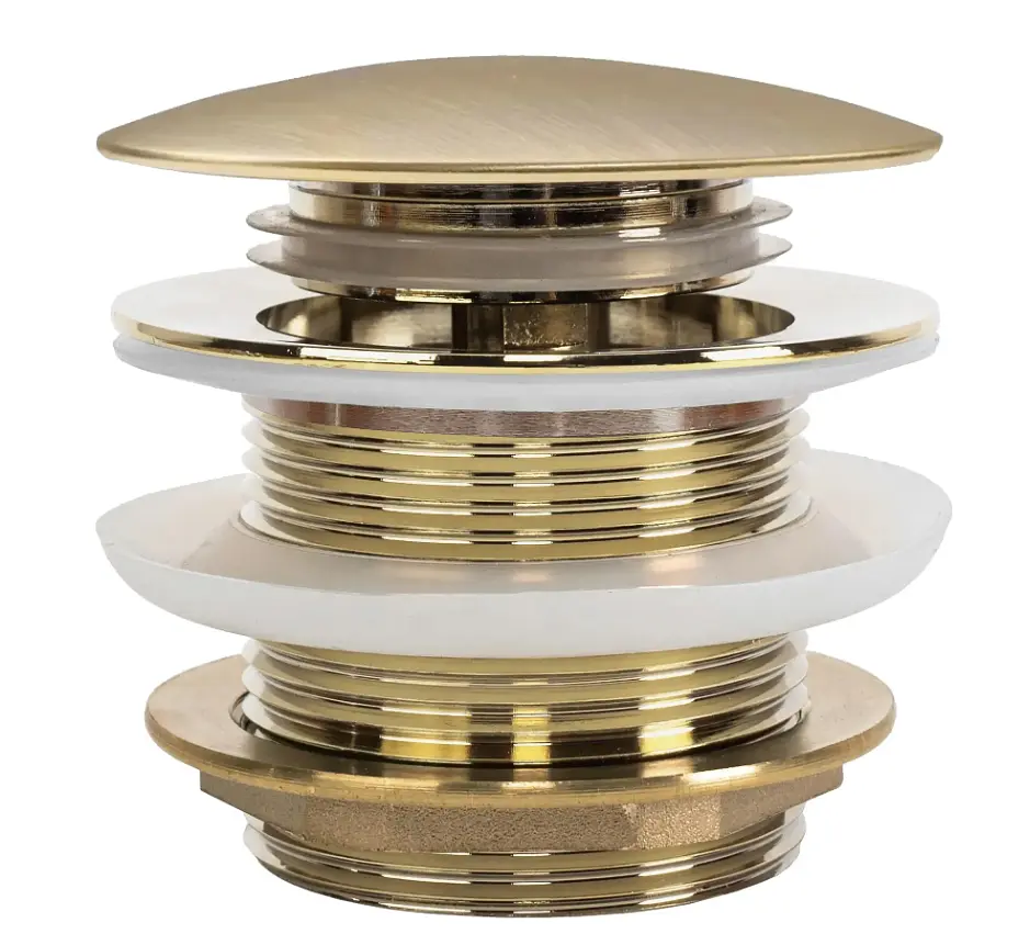 Донний клапан для ванни Rea Click-Clack без переливу brushed gold REA-W2012