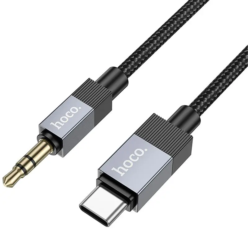 Аудіо кабель Aux Hoco UPA32B Clever digital Type-C to AUX 3.5 мм 1 м Black - фото 2