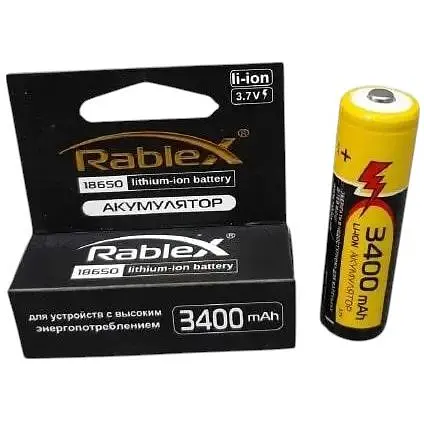 Літій-іонний акумулятор Rablex 18650 3400 mAh 3.7 V (Li-ion) Original - фото 2