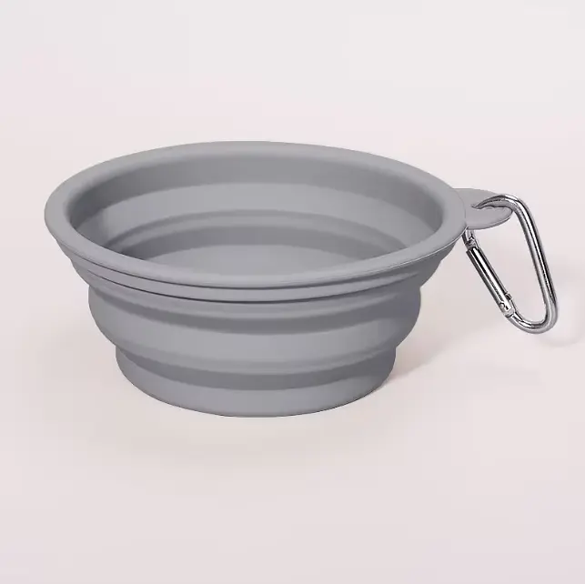 Силіконова складна дорожня миска Derby Collapsible silicone pet bowl, 400 мл Світло-сірий - фото 2