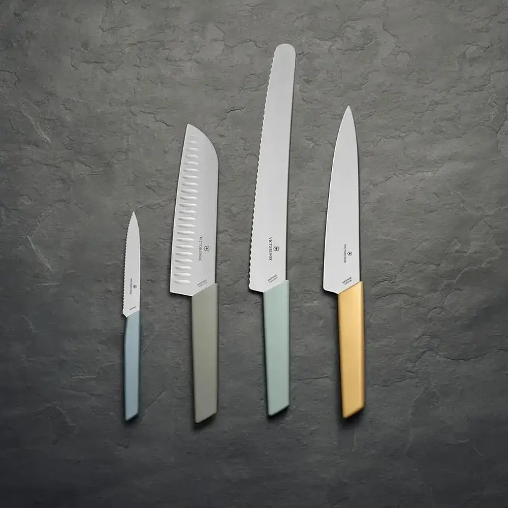 Кухонний ніж Victorinox Swiss Modern Carving лезо 19см з жовт. ручкою (блістер) - фото 4