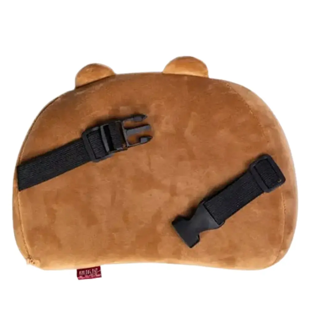 Подушка ортопедична Yiwu Cookie Bear велюр 27х20х12 см коричнева для подорожей - фото 2