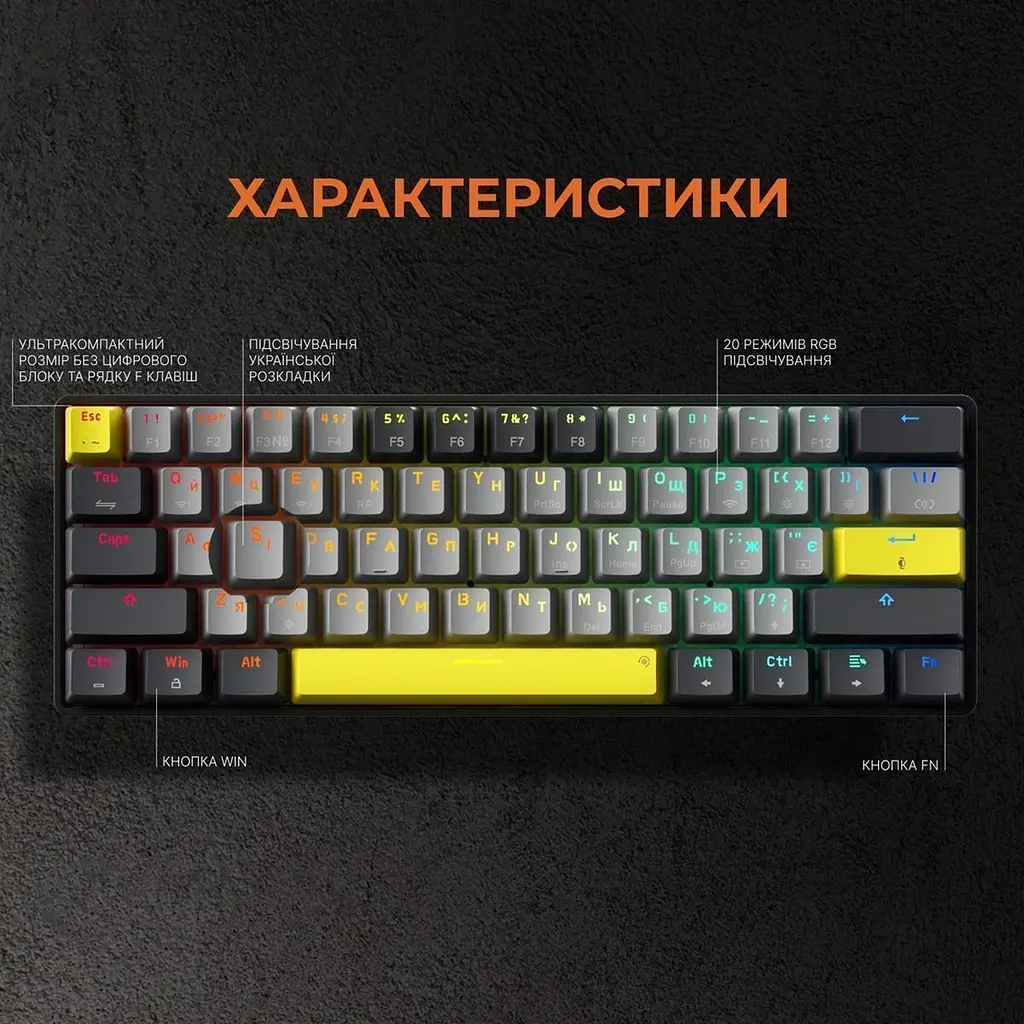 Клавіатура GamePro Asgard Fenrir MK130G Pro [144505] - фото 6