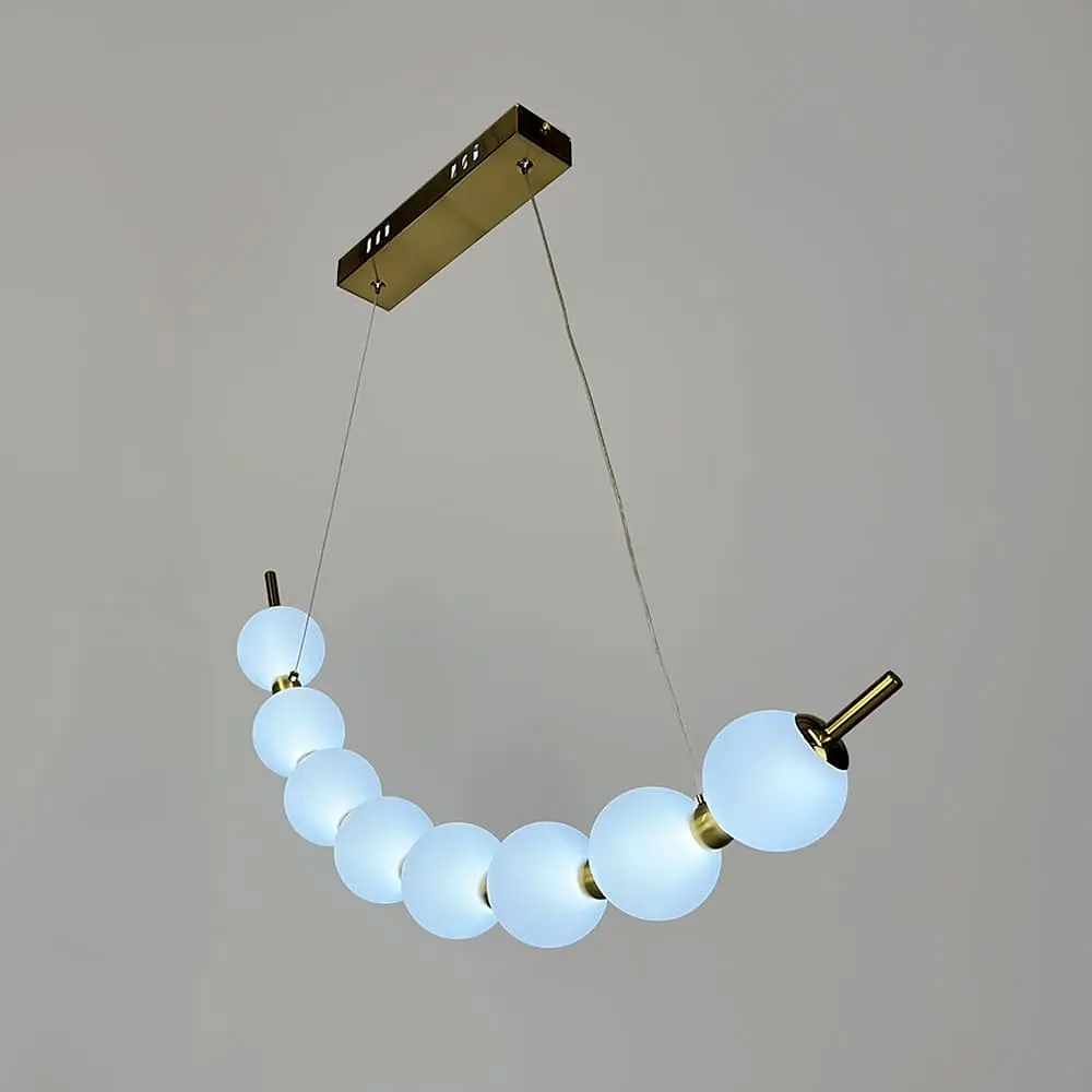 Светодиодная дуговая люстра PEARLIES на 8 белых шариков длиной 66 см | Line F | Ст. SG45-660 AB - фото 2