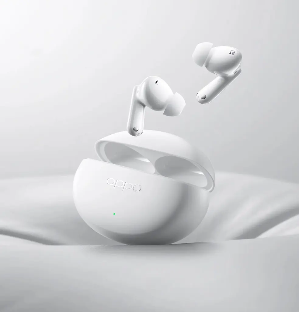 Навушники бездротові OPPO Enco Air 4 Pro, Moonlight білий, bloetooth 5.4, мікрофон, динамік 12.4 мм, активне шумозаглушення, - фото 2