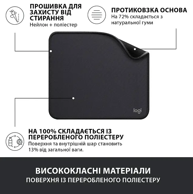 Коврик для мыши Studio Series Graphite (956-000049) Logitech teh0022899 - фото 7