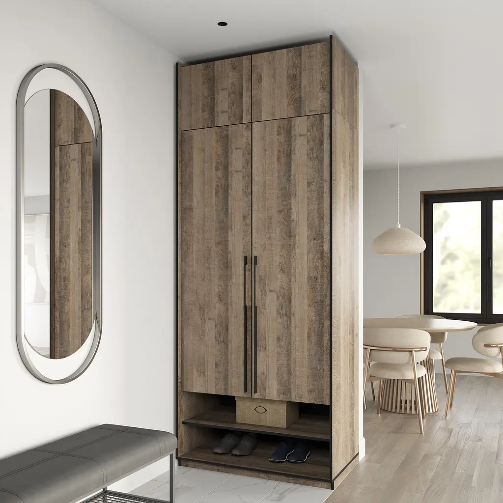 Шафа для одягу Flamecame зі штангою на 2 двері у передпокій FR-04 Гранж Пісочний - фото 3