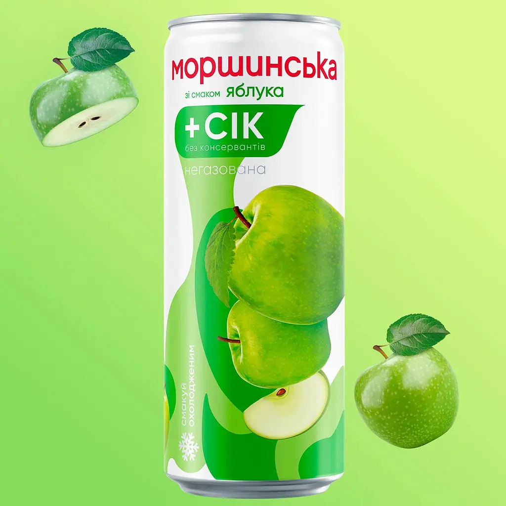 Напій негазований Моршинська зі смаком Яблука ал/б 0.33 л - фото 2